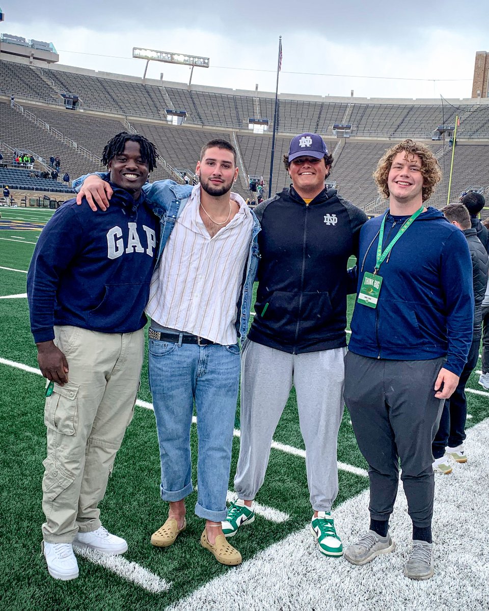 2023 Notre Dame signees Armel Mukam, Brenan Vernon, Sullivan Absher and Chris Terek are back on campus this weekend.