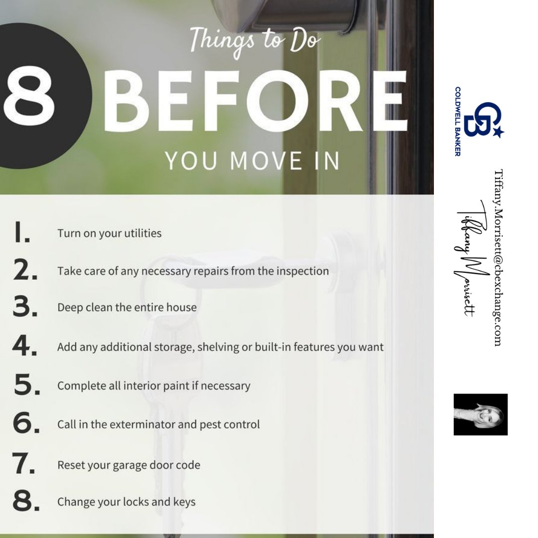 Things to do before you move in.