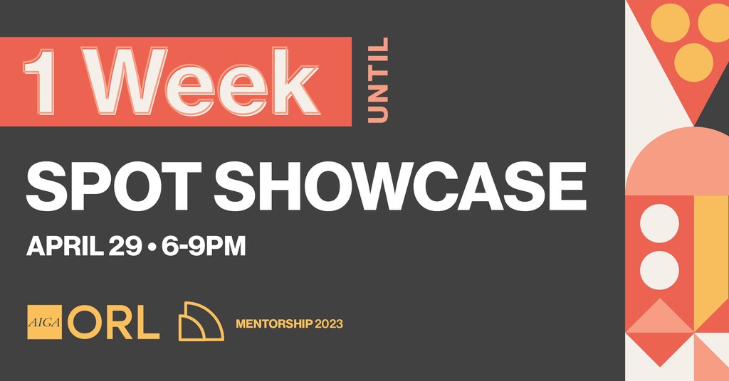 1 WEEK to our SPOT Showcase Awards Ceremony at the Orange County Regional History Center featuring guest speaker, Rick Griffith. Celebrate the hard work and dedication of our mentors and mentees during their final Mentorship Program exhibition ✨ Register: bit.ly/SPOT23