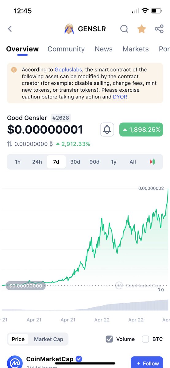 Munchies_doteth's tweet photo. Starting to get going…..LFG $PEPE $GENSLR #Shitcoining https://t.co/XGW4y6PeTC