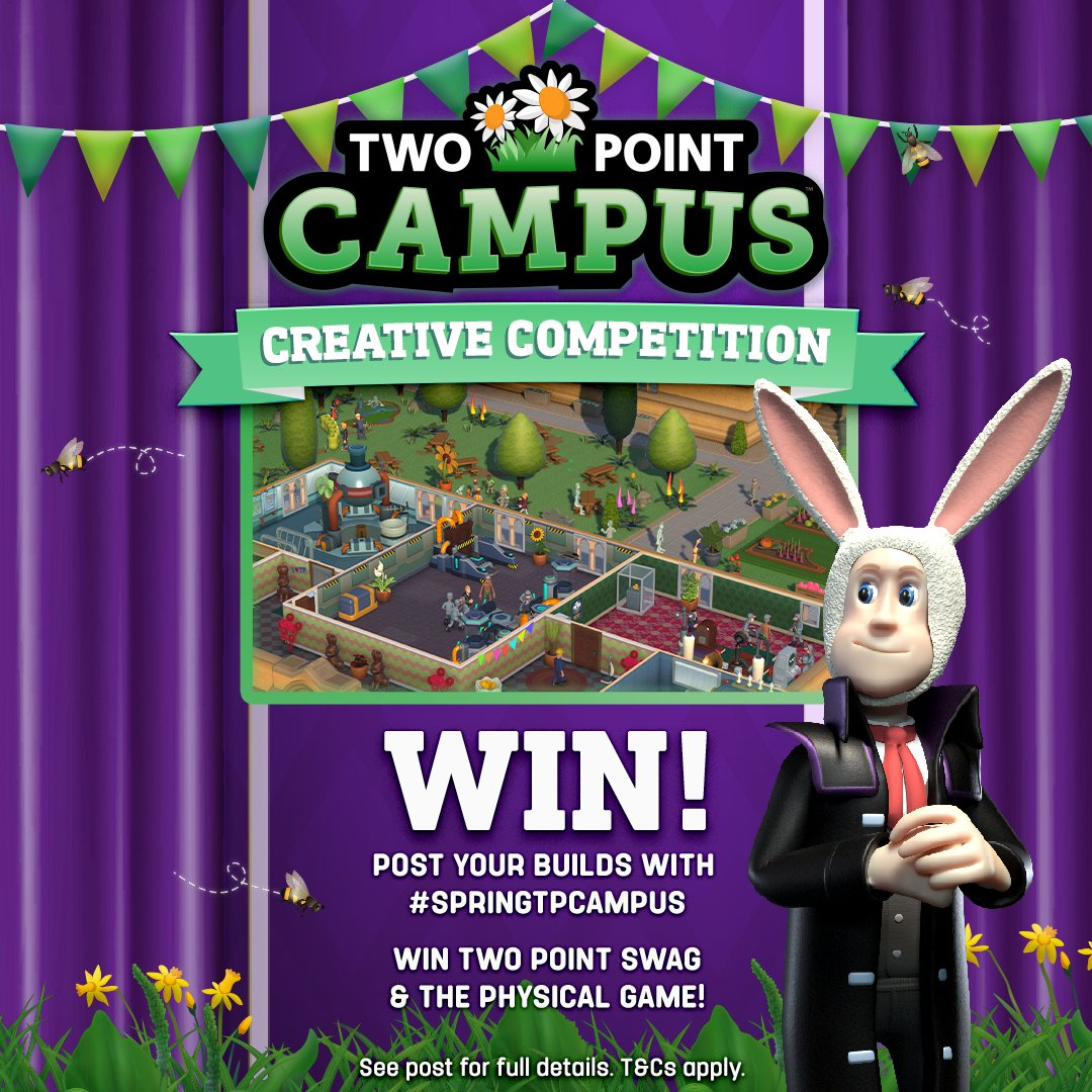 TwoPointStudios's tweet photo. Don’t be late! Don’t be late! 🕰️ 🐇 

Monday is a very important date…

You’ve got until 10 am UTC this Monday to submit your spring entries!

Check out the full competition details on our community forums #SpringTPCampus https://t.co/2cyElzI4PQ