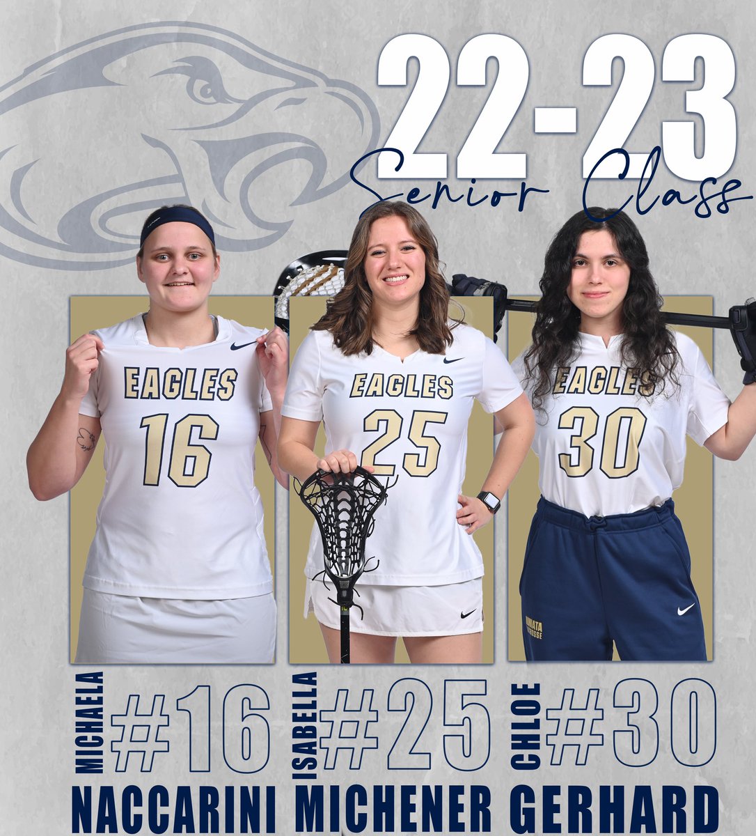 JuniataEagles's tweet image. Today is JCWLAX Senior Day!! Prior to today’a contest we will be honoring Shayla Lapp, Aspen Handel, Nikole Koenig, Michaela Naccarini, Isabella Michener, and Chloe Gerhard🥳

#WingsUp #TakingFlight #GoEagles