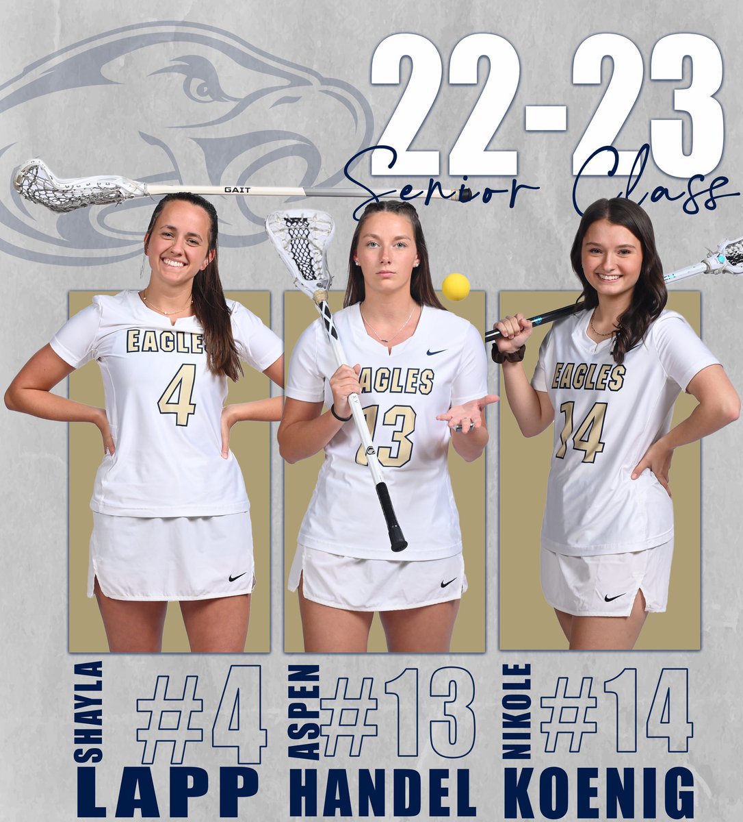 JuniataEagles's tweet image. Today is JCWLAX Senior Day!! Prior to today’a contest we will be honoring Shayla Lapp, Aspen Handel, Nikole Koenig, Michaela Naccarini, Isabella Michener, and Chloe Gerhard🥳

#WingsUp #TakingFlight #GoEagles