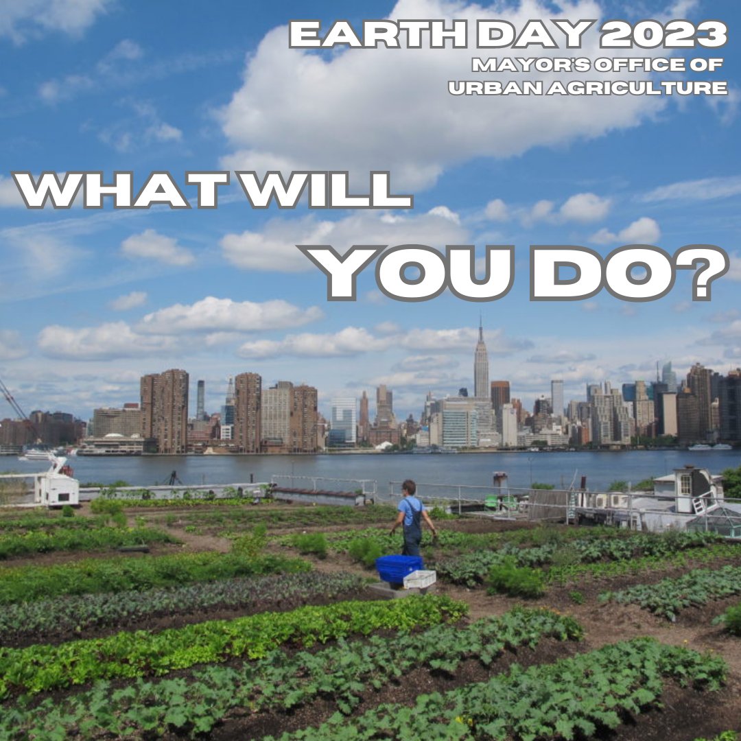 NYCUrbanAg's tweet photo. It's #EarthDay, New York! We hope this week of ag technique posts has inspired you to think of agriculture, &amp; especially urban ag as a way to take care of our planet. Along with the Mayor’s Office of Urban Agriculture, we challenge you to make everyday Earth Day! #NYCUrbanAg https://t.co/D8E1rLrNRg