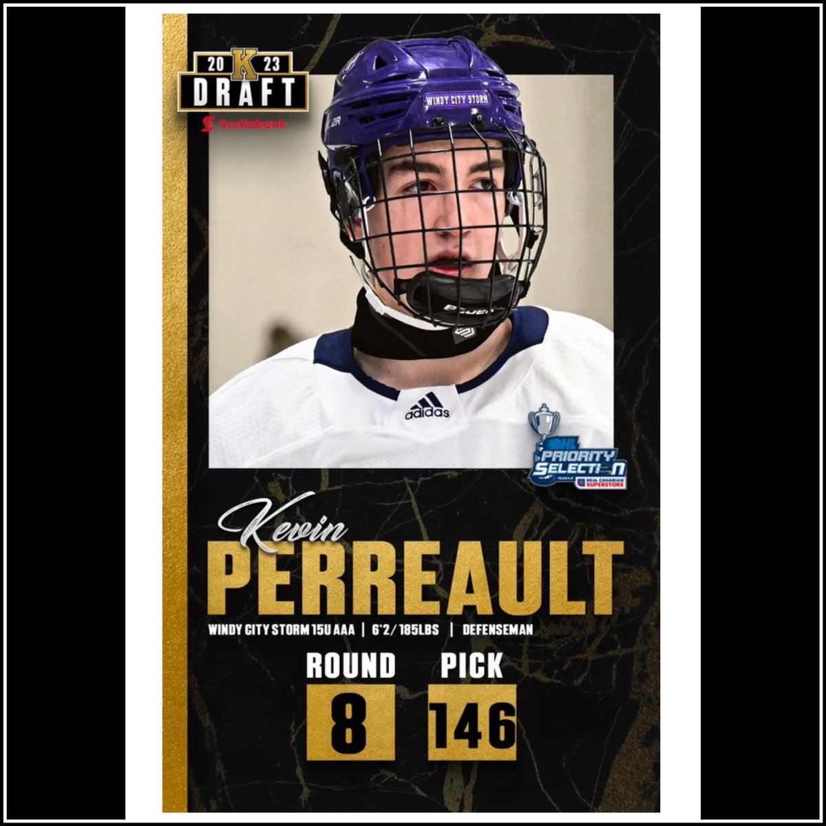 Congratulations to WCS U15 Kevin Perreault on being selected in 2023 OHL Priority Selection, by the Kingston Frontenacs. #StormHockey #FrontsHockey #OHLHockey