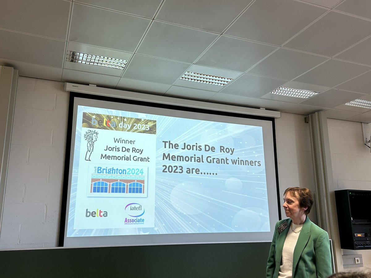 BrunoLeys's tweet photo. The greatest prize to win. The Joris De Roy memorial grant, which allows two people to attend iatefl2024 for free #beltaday23 https://t.co/NmdksvgL9O