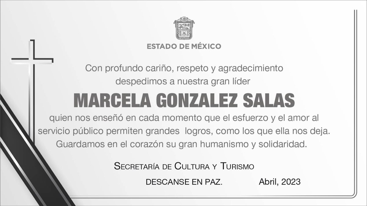 CulturaEdomex's tweet photo. Con gran tristeza pero con la convicción que ella nos enseñó de ver siempre adelante, agradecemos sus enseñanzas y abrazamos a su familia.

Una gran mujer que transformó cada sitio donde estuvo y a todos los integrantes de esta Secretaría. https://t.co/VzmzBgEQC3