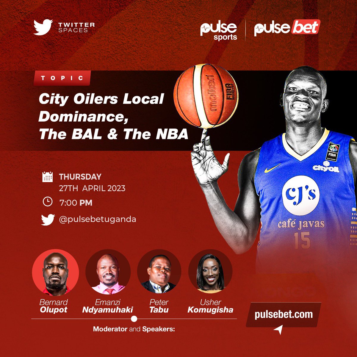 PulseUganda's tweet photo. .@pulsebetuganda and @PulseSportsUGA come together in a Twitter Spaces conversation next Thursday to delve into the City Oilers dominance, the BAL and NBA. Set those reminders!
https://t.co/E1x5S2NC2W
#FeaturedPost #FeatureByPulseBet https://t.co/OUGsHbMZmh