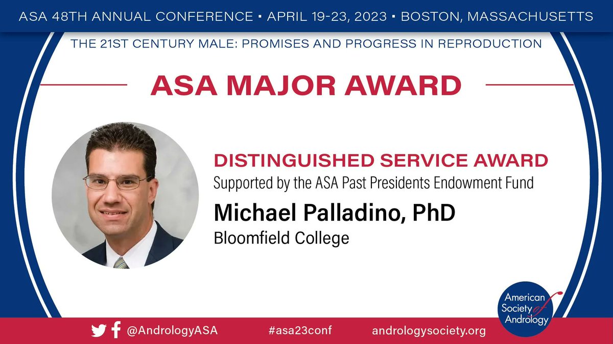 AndrologyASA's tweet photo. Help us congratulate Michael Palladino, PhD for receiving the ASA Distinguished Service Award—now at the #ASA23Conf! https://t.co/rR76cZWfaE