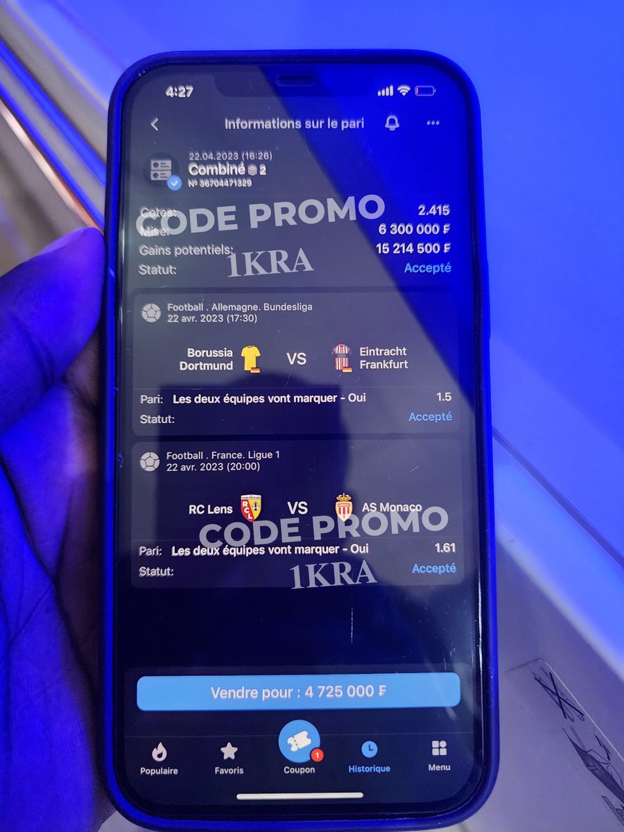 Ne vous inquiétez surtout pas les gars, c'est sûr 😎. C'est le leader NIMPAZOR qui affirme ❤️.

Le meilleur code promo au monde c'est le code promo 𝟏𝐊𝐑𝐀
