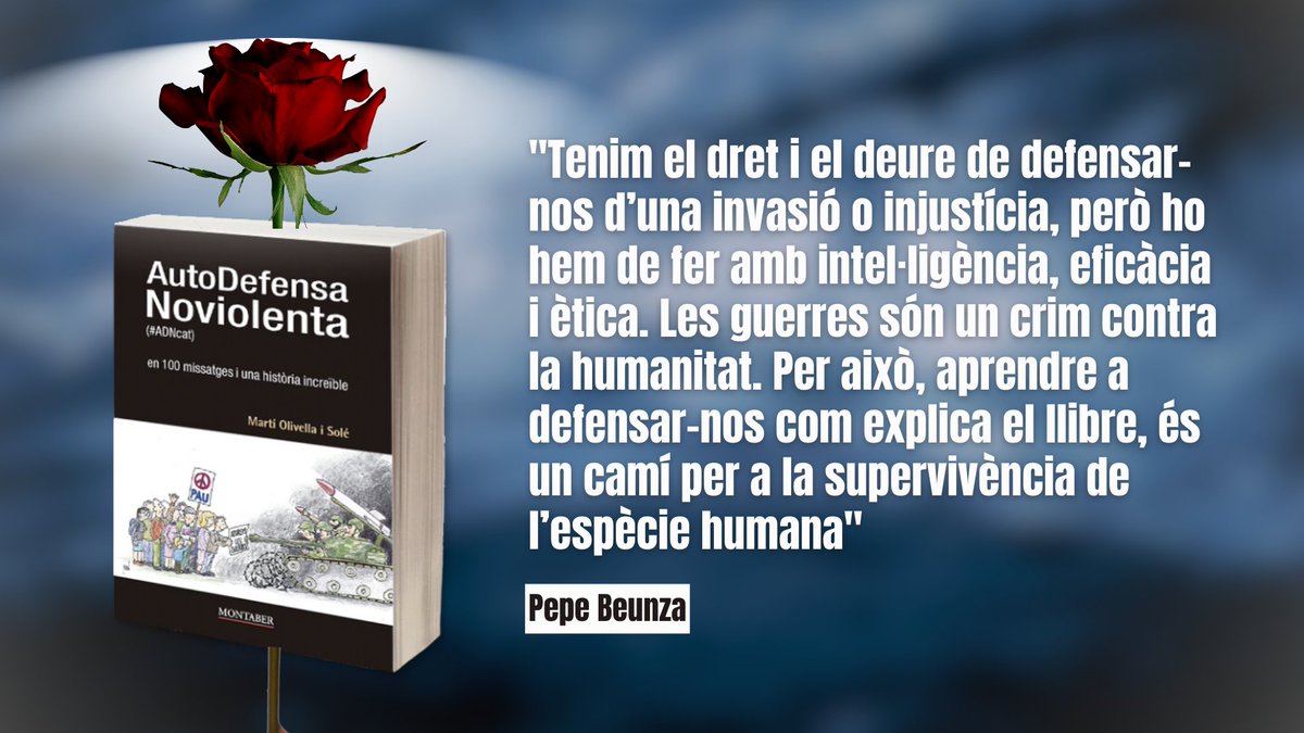 ❓Com ens defensem sense exèrcit?

🌹 Comencem aquest Sant Jordi a aprendre com organitzar-nos en agrupacions d’AutoDefensa Noviolenta!

📕 AutoDefensa Noviolenta (#ADNcat) en 100 missatges i una història increïble

👉 Demana’l al teu llibreter!

montaber.es/libro/autodefe…