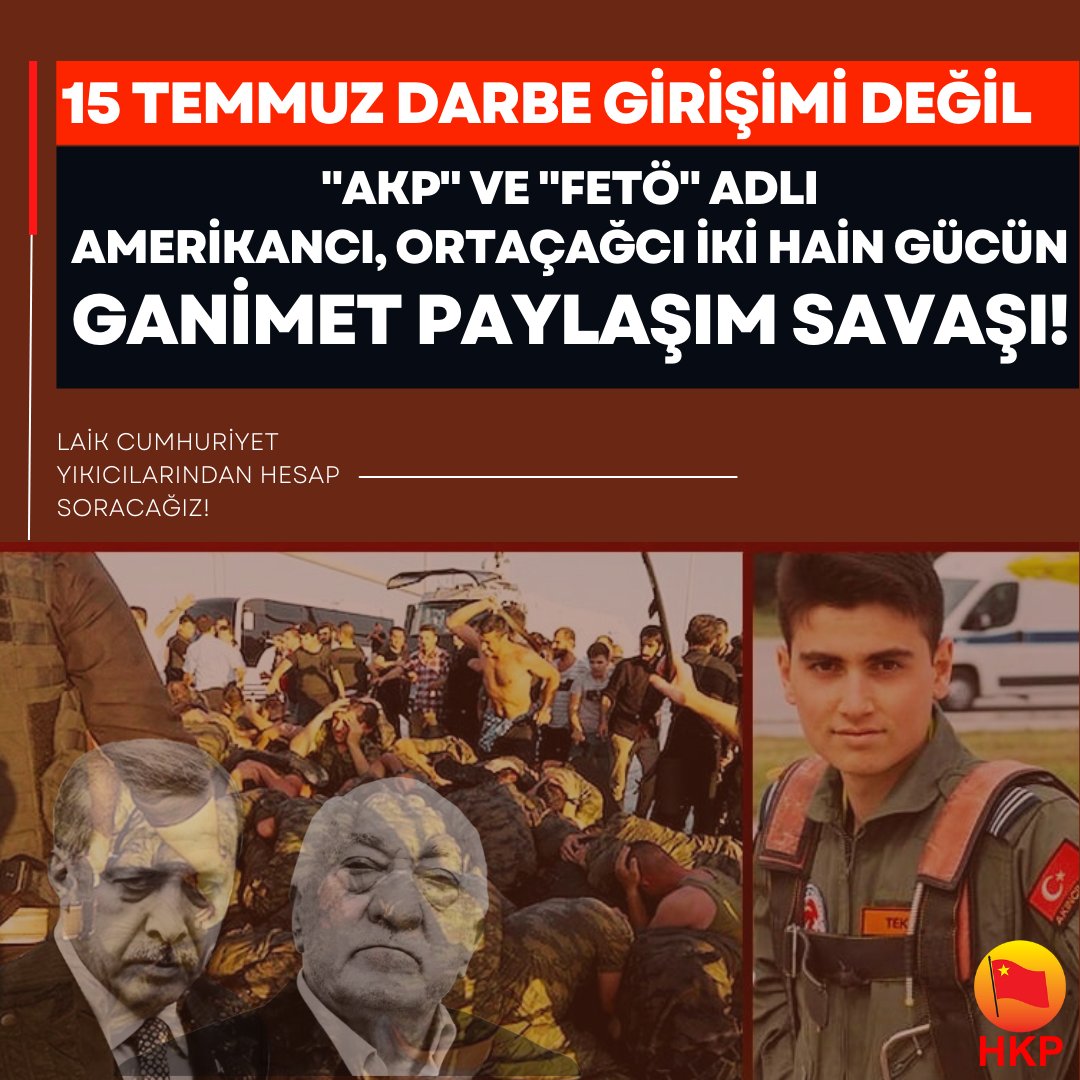 kurtuluspartisi's tweet photo. 📌 Partimiz, 15 Temmuz'un gerçek niteliğini ilk andan itibaren net bir şekilde ortaya koymuştur.
📌 15 Temmuz bir darbe girişimi değil; ABD'li efendilerinin kucağında din alıp satan Ortaçağcı iki hain gücün, AKP'giller'le Pensilvayalı İblis'in FETÖ'sünün, tarumar ettikleri Laik Cumhuriyet'in ganimetini paylaşma savaşıdır.
📌 Bu Ganimet Paylaşım Savaşında yüzlerce insanımız yok yere canından olmuştur. FETÖ'nün askerleriyle hiçbir ilgisi olmayan, hiçbir şeyden haberi olmayan mehmetçiklerimiz, Ortaçağcı cellatlar tarafından boğazları kesilerek katledilmiştir. Bu katliamın sorumluları bağımsız mahkemelerde mutlaka yargılanacaklardır. 
📌 Genel Başkan'ımız Nurullah Efe Ankut, kaleme aldığı ders kitabı ebadında "Kanunsuzlar" başlıklı üç ciltlik kitap serisinde, 15 Temmuz gerçeğini tüm ayrıntılarıyla anlatmıştır. 
📌 Söz konusu serinin tüm kitaplarını aşağıdaki bağlantılara tıklayarak okuyabilirsiniz:
✍️https://t.co/TrvjFsV9ep
✍️https://t.co/WGOYw5b5Fa
✍️ https://t.co/OeSpw6XOWy