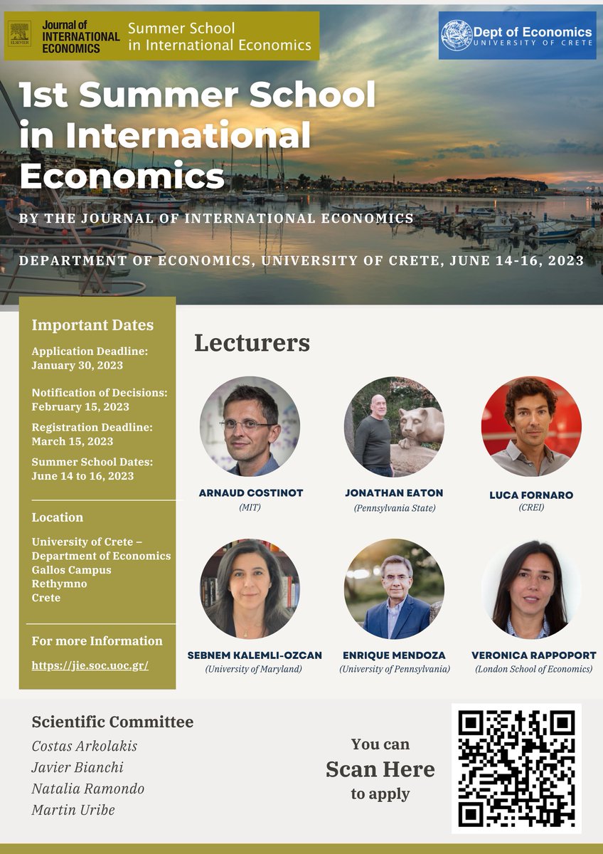 Getting ready for the 1st Summer School in International Economics, by the Journal of International Economics, to be hosted in Crete.