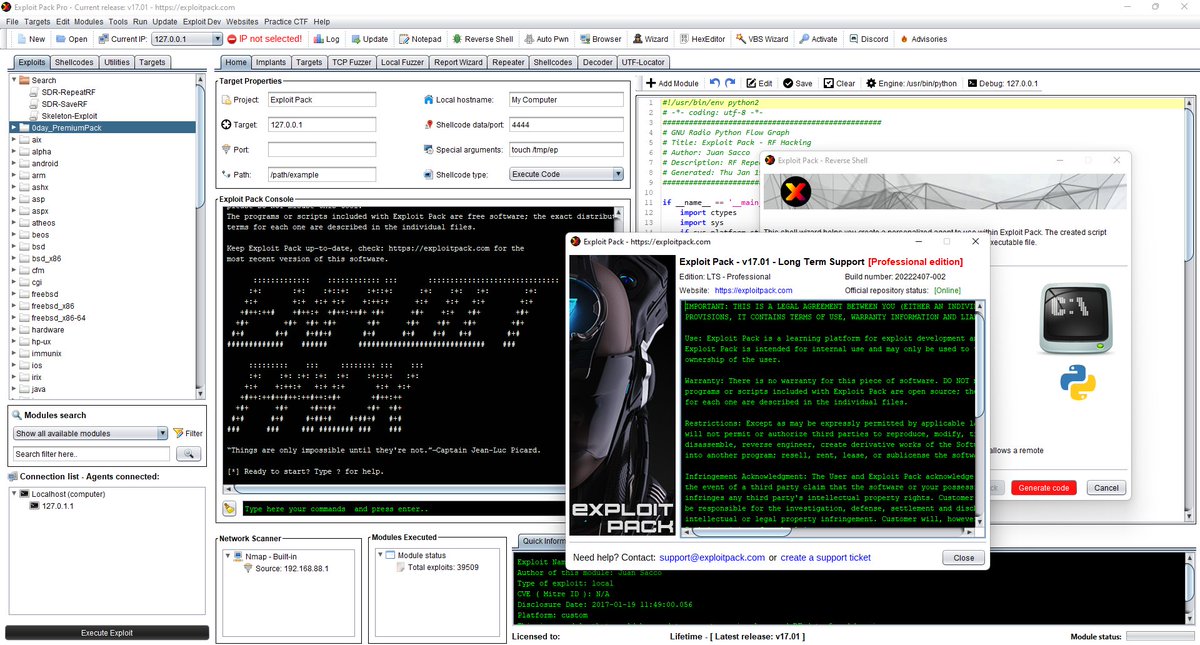 Exploit_Pack's tweet photo. The real deal, more than 39.500 exploits, zero days from our lab, weekly updates, free training and support. https://t.co/Iac8ORlZCl 

#CyberSecurity #infosec #0day #exploitpack #cybersec #infosecurity #Exploit #Hacking #Pentesting #ransomware https://t.co/7qkmB845wX