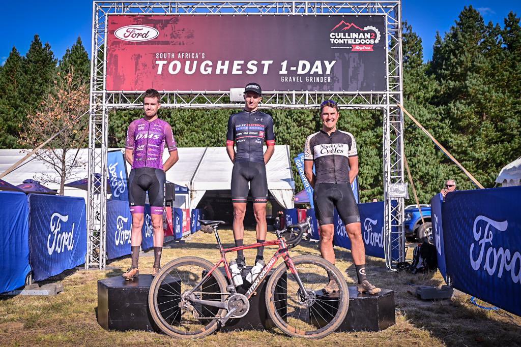 The winners of the #FordC2TUltra, presented by #KingPrice Ascent 2023 are in! 🥇 HB Kruger | 09:18:20 🥈 Kent Main | 09:22:42 🥉 Alex Pavlov | 09:27:24. Congratulations! Results ➡️ c2tmtb.co.za/results/ #Cullinan2Tonteldoos #ridefar #ToughestGravelGrinderSA #Ford