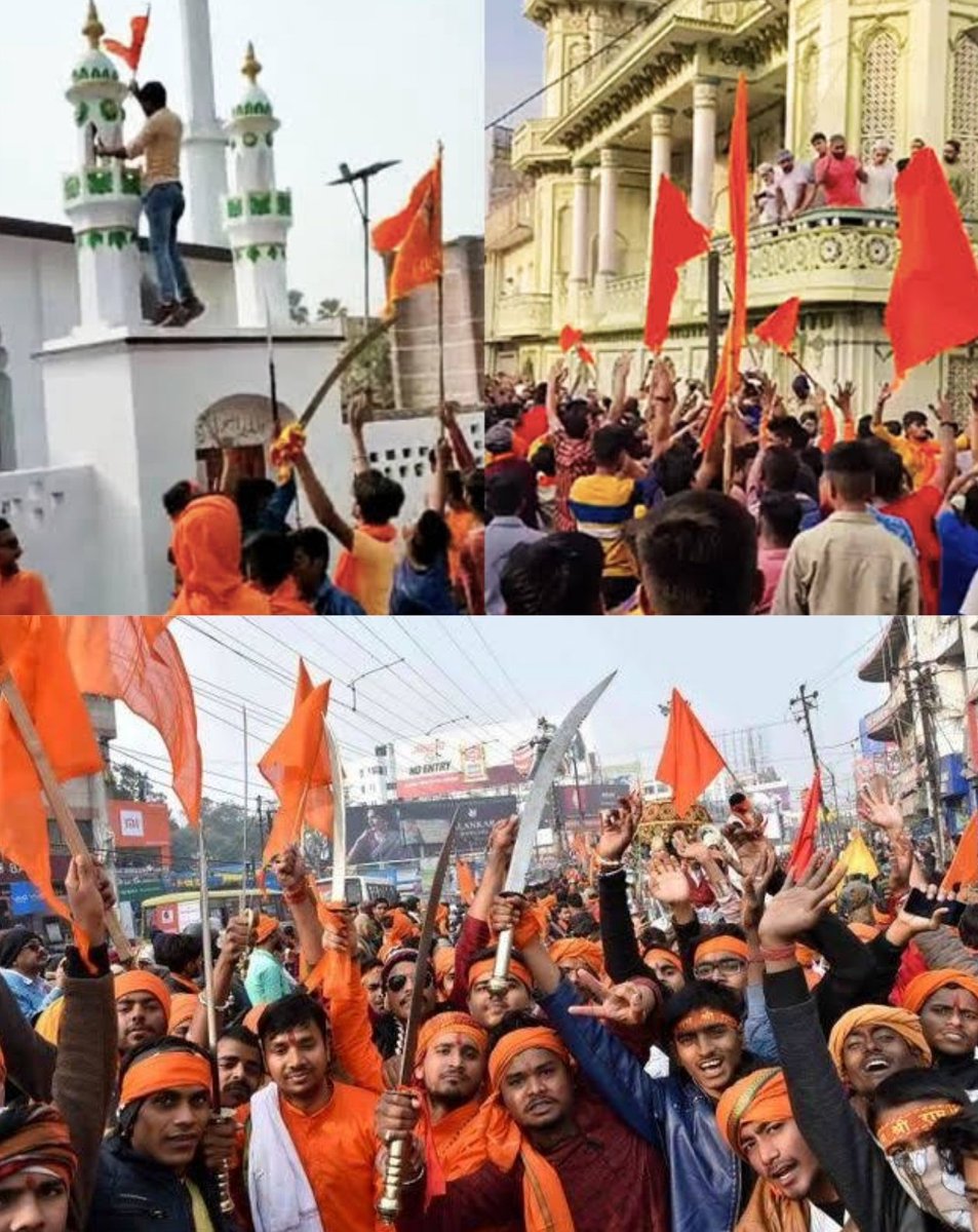 Gabbar0099's tweet photo. 1- Muslims on their festival

2- Hindutva majority on their festival https://t.co/t3ZVpwlWJf