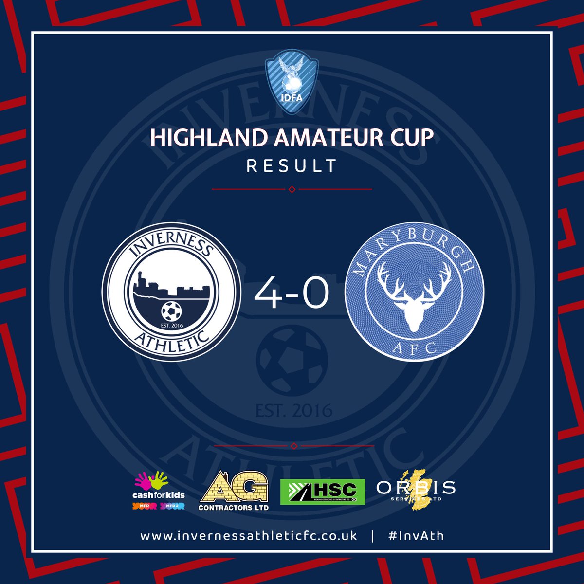InvernessAthFC's tweet photo. 90’ | 🌑 IAFC 4-0 MFC 🔴 | #InvAth #BlackIsle #IDFA #HighlandAm
FULL TIME
Goals from Harry Shewan, Owen McGhie and a Joe Gillen double secured the win and booked a first round tie with Muir of Ord Rovers.
Well done lads 👏🏻👏🏻👏🏻
#InvAth | #IDFA https://t.co/PT2PQ7fWJs