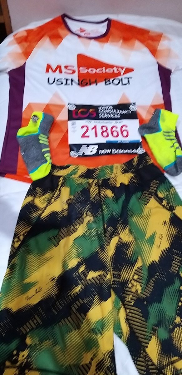 USingh_Bolt's tweet photo. Another week, another flat lay.

This week the @LondonMarathon 

My 8th one and I'm running it for my 7th different charity. Can't wait. Dusted off the Usain shorts for this one!⚡

Time to wonder down to finish area.

#usinghbolt4602 

@mssocietyuk 

https://t.co/4ZVP3OJS6I https://t.co/3P9BUTqUxo