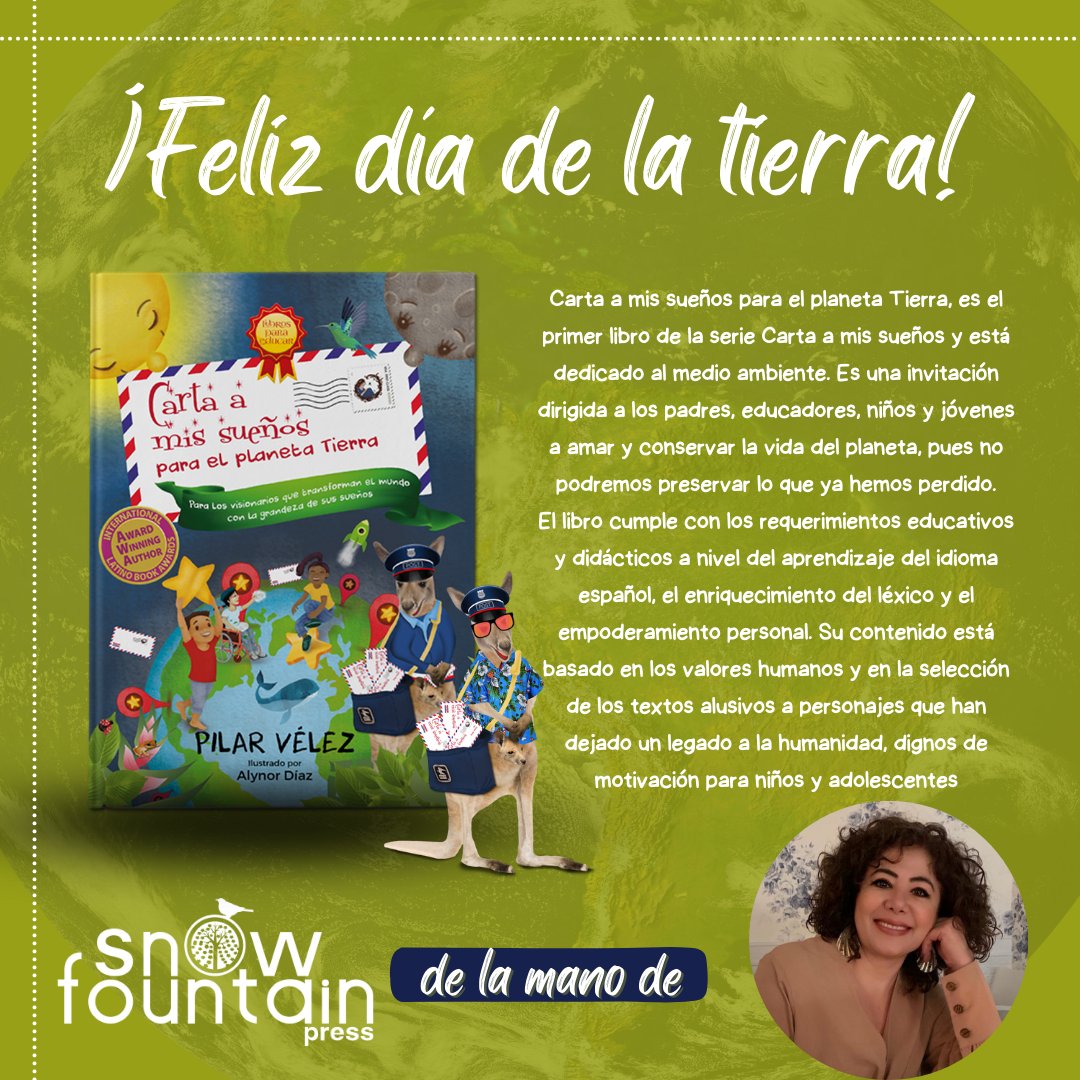 snowfountainp's tweet photo. ¡Feliz Día de la Tierra! 🌍❤️ En Snow Fountain Press celebramos con libros que cuidan nuestro hogar. Si escribes uno, ¡contáctanos! 📚💡 #DíaDeLaTierra #SnowFountainPress #LibrosSobreElCuidadoDelPlaneta #EditorialIndependiente #Coacheditorial #editorialUsa #earthsday https://t.co/nUekwOXYKm