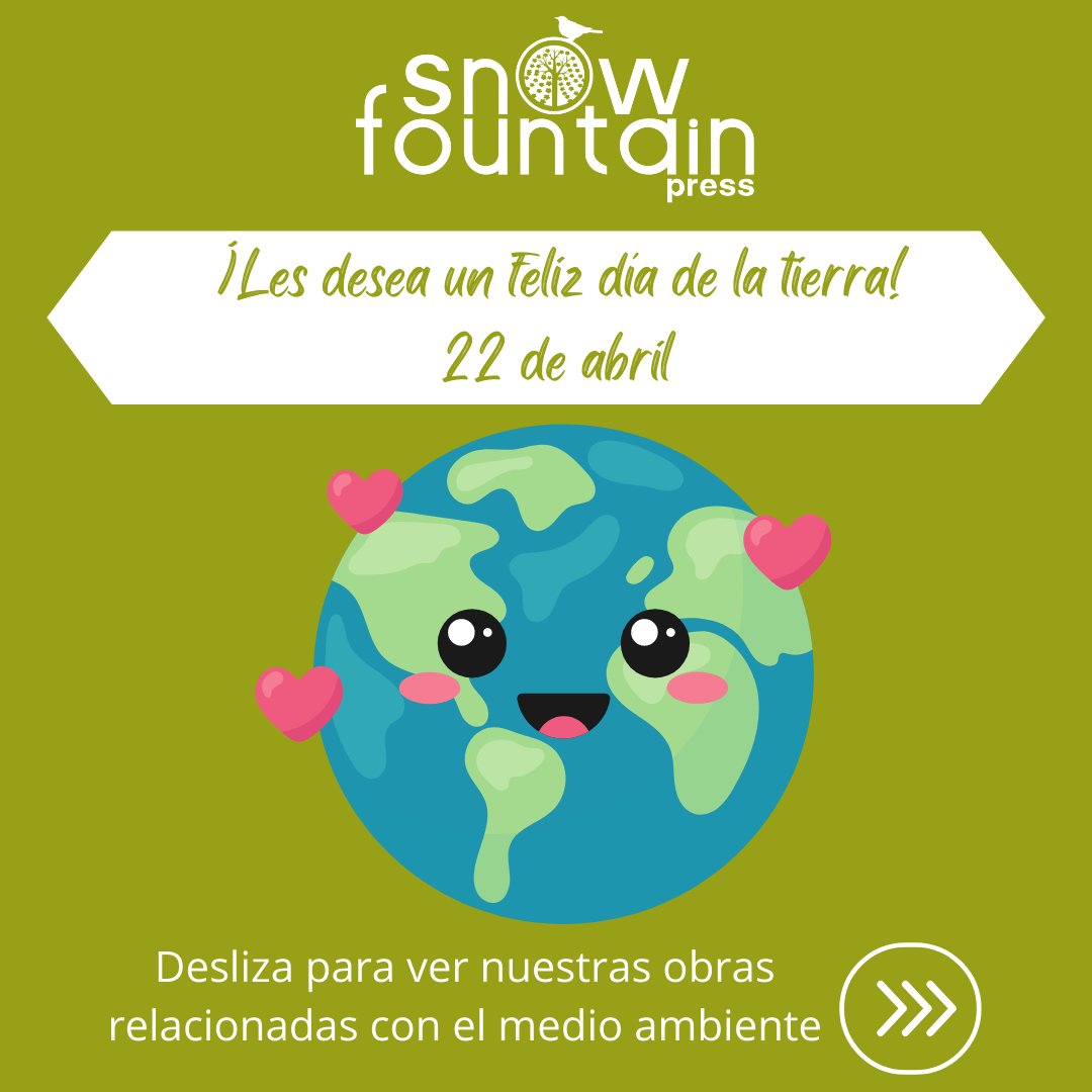 snowfountainp's tweet photo. ¡Feliz Día de la Tierra! 🌍❤️ En Snow Fountain Press celebramos con libros que cuidan nuestro hogar. Si escribes uno, ¡contáctanos! 📚💡 #DíaDeLaTierra #SnowFountainPress #LibrosSobreElCuidadoDelPlaneta #EditorialIndependiente #Coacheditorial #editorialUsa #earthsday https://t.co/nUekwOXYKm