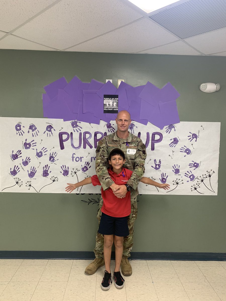 RenaissanceCha5's tweet photo. April is the month of the military child. Yesterday was “Purple Up” day at RECS in honor of our military students and their families. We are so grateful for the sacrifices they do for us each and every day. We are proud to have them as a part of our RECS family 💜 https://t.co/p1jk2rsTYx