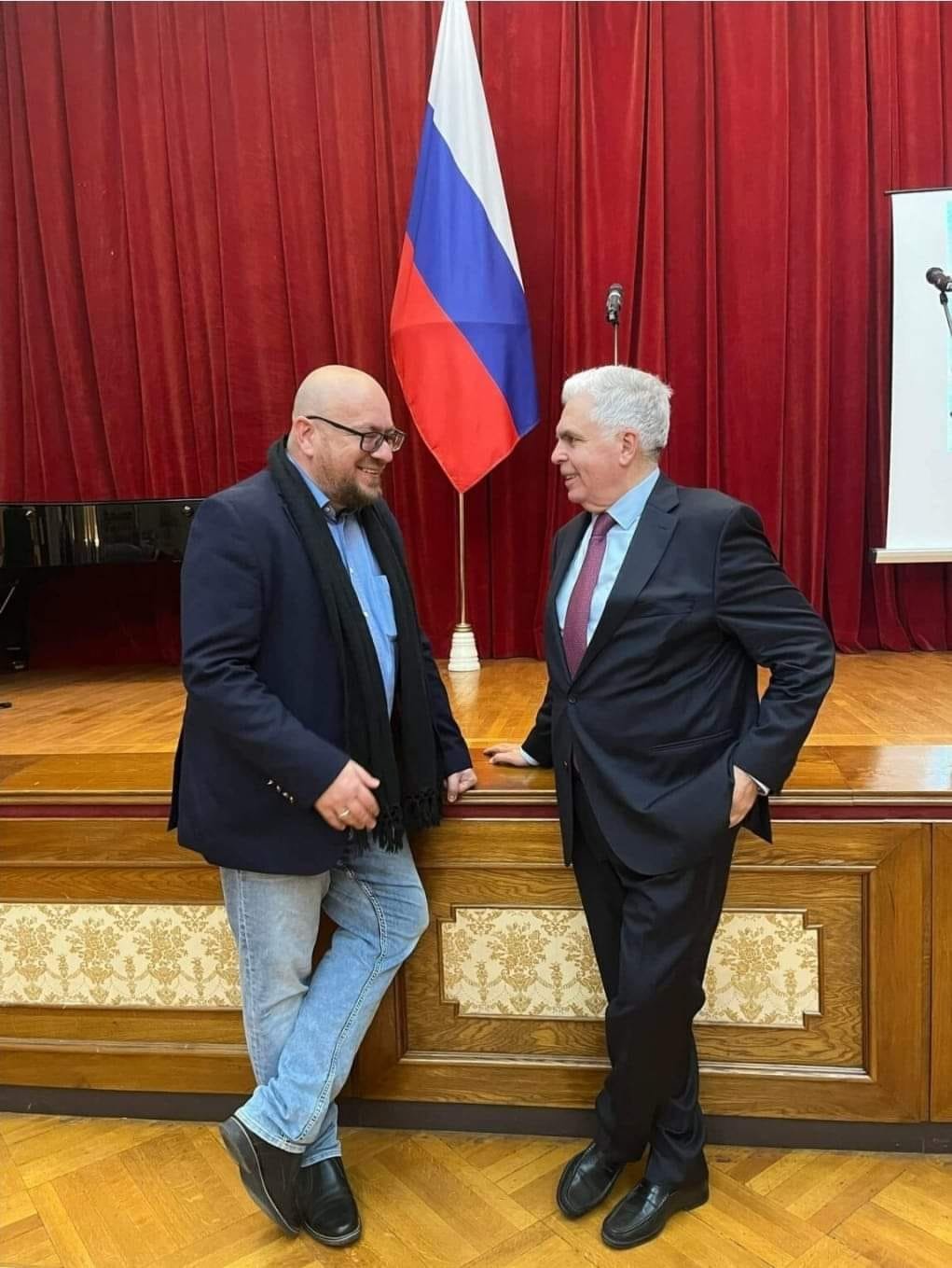 Bogdan Duca impreuna cu Adrian Severin la Ambasada Rusiei