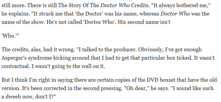 DrWhoMoment's tweet photo. David Tennant uses his terminal levels of fanbrain to change the character's credit from "Dr. Who" to "Doctor Who." (2006) https://t.co/7Cy5KUsyEb