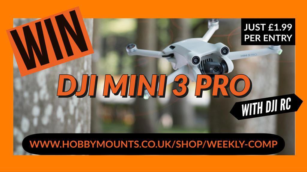 Don’t forget to enter this weeks “Win a Drone” Comp

hobbymounts.co.uk/shop/weekly-co…

Closes midnight on Sunday.  Winner announced Monday 6pm LIVE!!

#dji #djimini3pro #drone #drones #djiuk #dronesuk