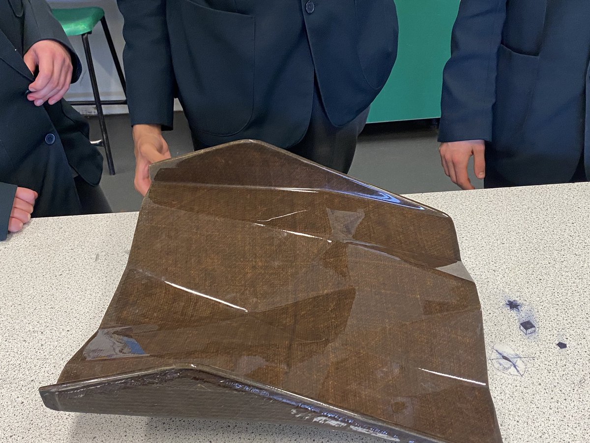 DownendScience's tweet photo. Science club members have been working hard over the last month to develop their designs for the sustainable transport challenge #STEMambassadors. Thanks to Christian from @thalesgroup for showing us various materials and explaining their comparative properties. @DownendschNews https://t.co/UoFmp1Y16M