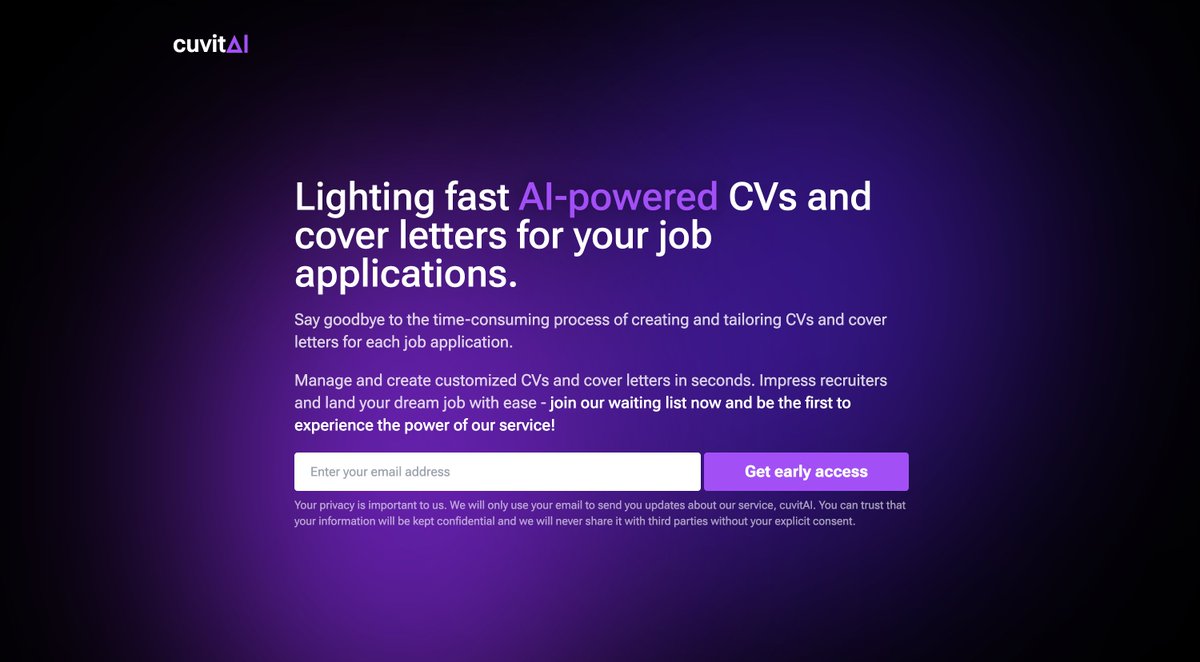 xreynau's tweet photo. Hello everyone! 👋

Exciting news – the wait-list for cuvitAI is now open @ https://t.co/nEJOtpymQC 🚀

It's my first wait-list. I would love to hear your feedback! Let me know what you think. 🙏😊

#buildinpublic https://t.co/Vyxzzp8ICL