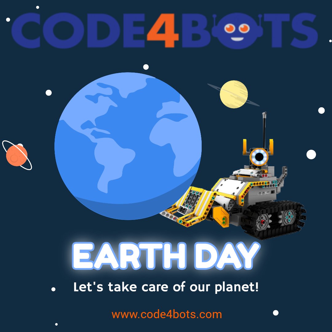 code4bots's tweet image. RobotCoders don't forget to make positive environmental impact. Earth Day is an annual event on April 22 to demonstrate support for environmental protection.
#code4bots
#roboticsforkids
#stemclasses