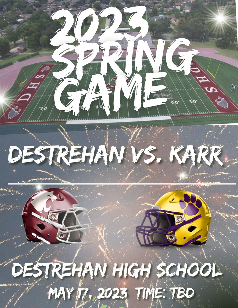 Spring Game !!!!!! Mark your calendars. @DHSWildcats @DestrehanSports @SCPPS @coachboyneDHS @coachscott20023
