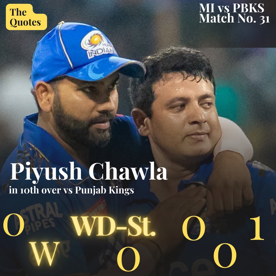 TheQuotesLive's tweet photo. Age is just a number for Piyush Chawla 🔥❤️

📸: IPL/MI

#piyushchawla #MumbaiIndians #MIvsPBKS #ipl #ipl2023 #Crickettwitter https://t.co/iyqzXw1pxP