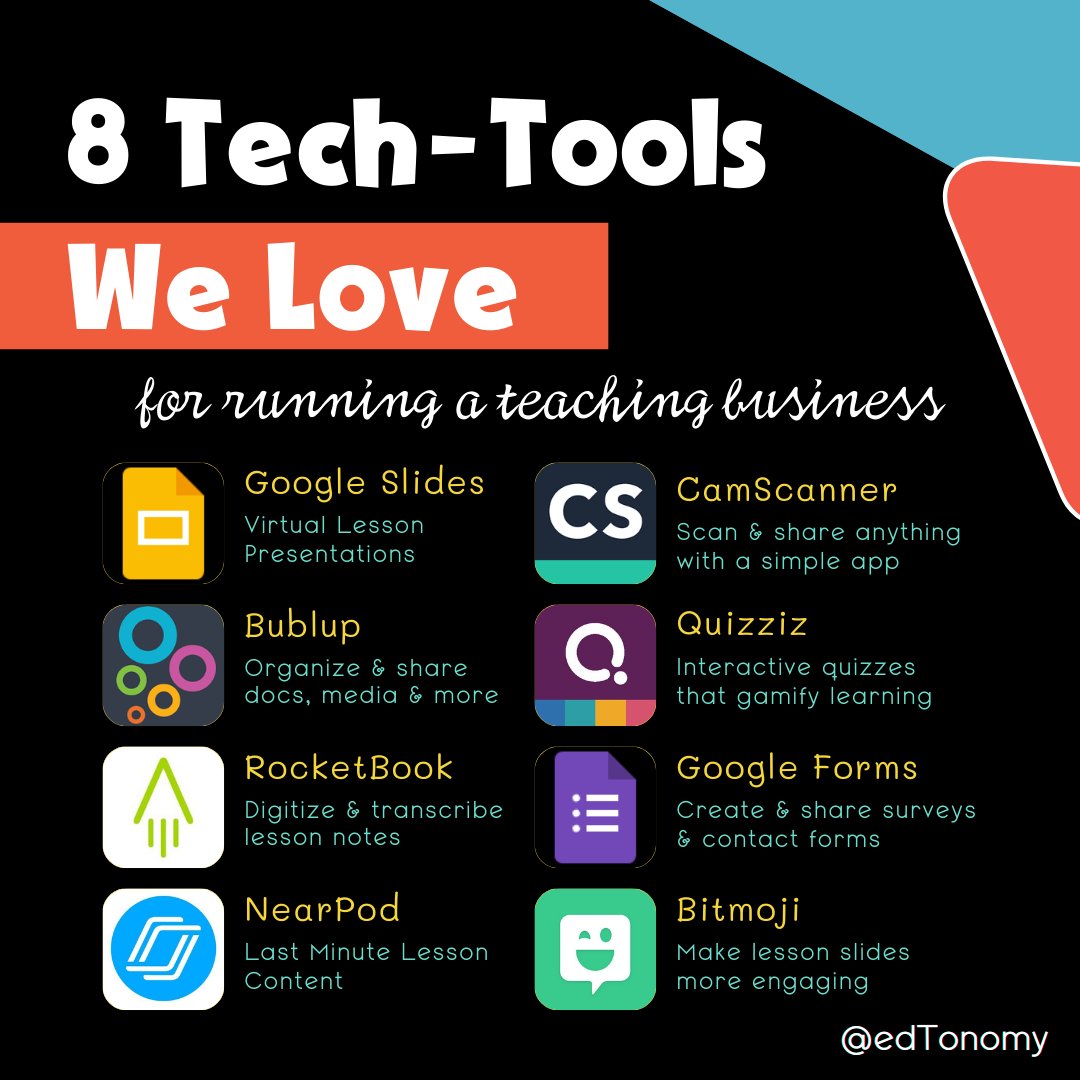 edtonomy's tweet photo. Behind every successful teaching business, there's a bunch of must-have tools that keep us sane and thriving. Here are the top 8 we swear by! 🚀 #OwnYourTeachingBusiness #ToolsOfTheTrade https://t.co/G7MdKu8bmJ