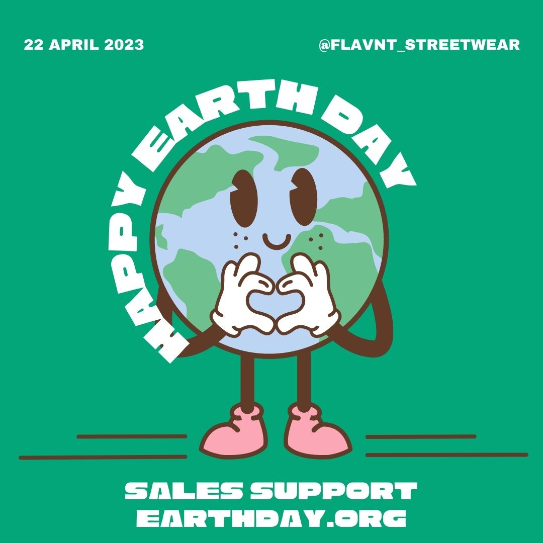 Happy Earth Day 🌎🌱🌍 Today's sales will support earthday.org through donations! 🌿🌎 Join us in taking action for our planet! Share this post and spread the word about #EarthDay2023! 💚🌎 Let's make a positive impact together! 💪🌍 #FlavntStreetwear #SaveTheEarth