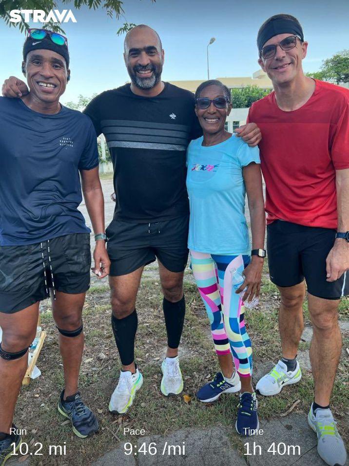 rick_case's tweet photo. Nice relaxed Run and Reason with Antoinne! Lots to talk about and funny how the time and miles just flew away! Always wonderful to run through Hope Gardens and see the beauty of nature! #pacersrunning #werunjamaica #ThingsHopedFor #HopeBotanicalGardens #NeverYield #OneLove https://t.co/7j4Oy3x8A4