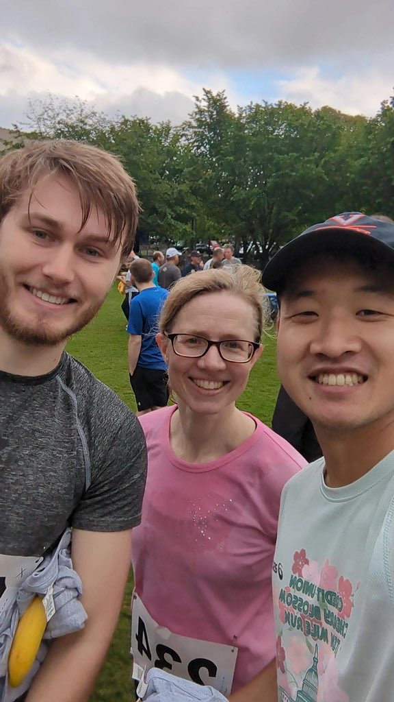 Dr. Grover, Aaron Liu, and Steven Crouse participated in the Pi Mile 5k today!
