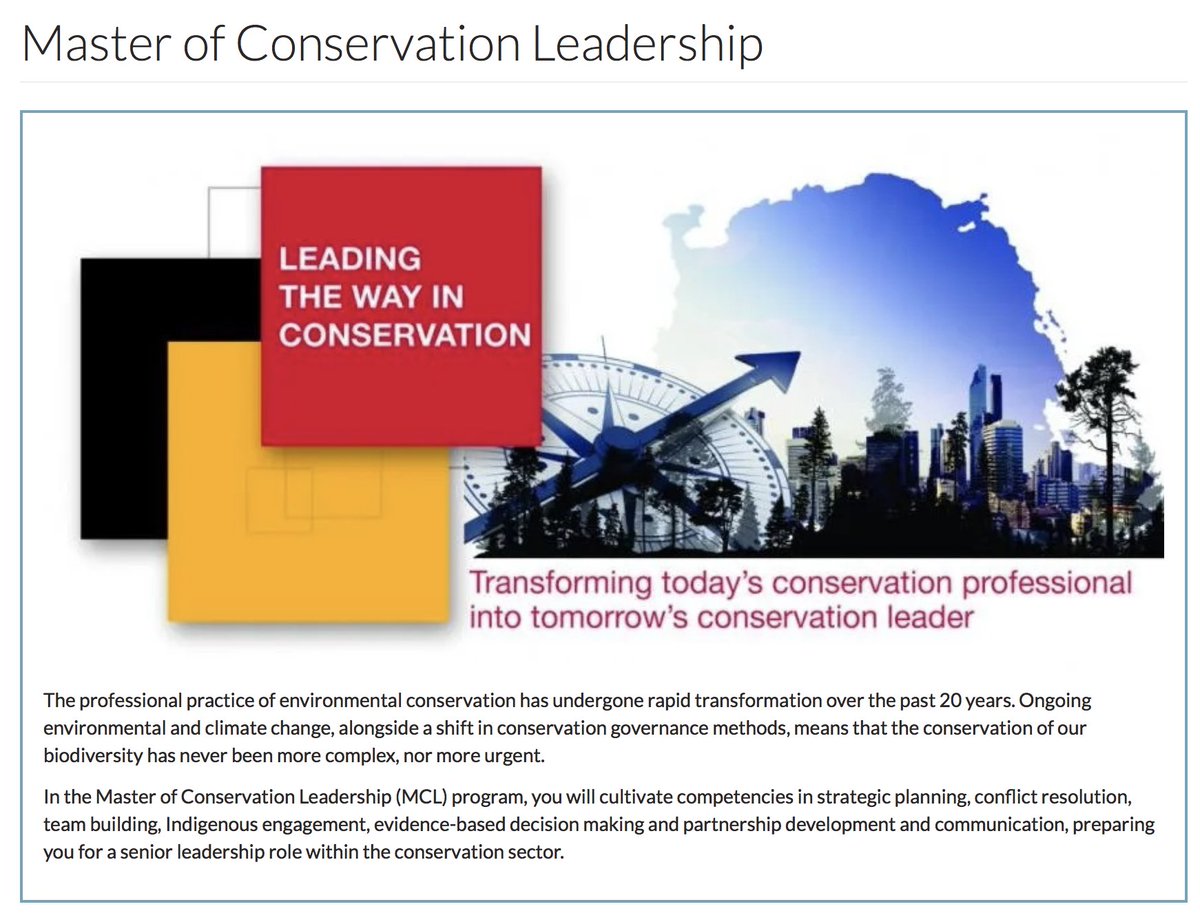 @uofg Master of Conservation Leadership (MCL) is one of handful of 🌏professional graduate programs in #conservation #leadership. 2 yr program, on the land residencies w focus on Indigenous-led conservation, partnerships, strategy, communications. Contact @faisal_moola for more