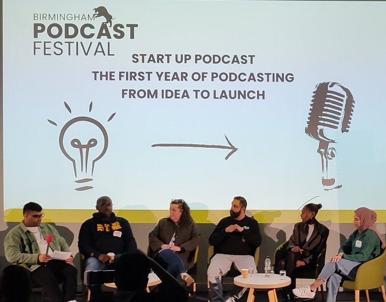 NinnaMakrinov's tweet photo. Excellent conversation with a lot of mentions of how brilliant Birmingham is... I'm with the panel in loving this city. #BhamPodFest23 https://t.co/3lZm2QzDQk