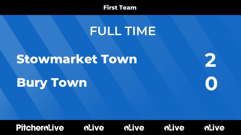 BuryTownFC's tweet photo. FULL TIME: Stowmarket Town 2 - 0 Bury Town
#STOBUR #Pitchero
https://t.co/dJEhHkpIaa https://t.co/pFEduZxj9H