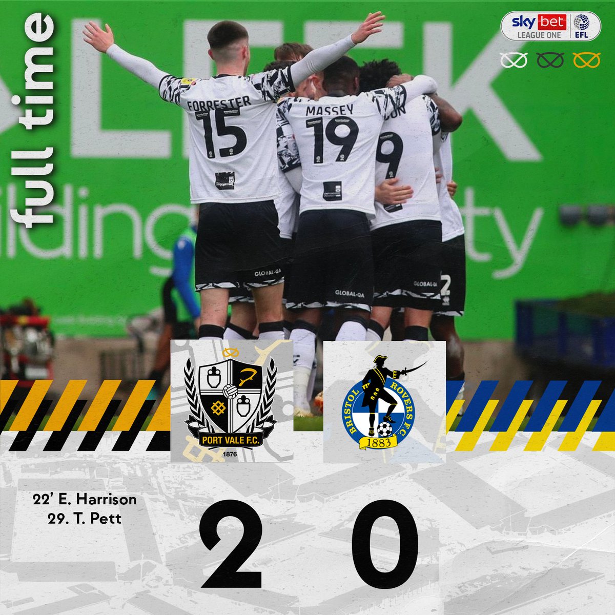 OfficialPVFC's tweet photo. FULL TIME

The final whistle is blown and it's 3️⃣ points for the Vale, GET IN!!! 🙌

#PVFCLive | 2-0 https://t.co/0PlAo5GaSY