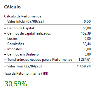 ValueBacked's tweet image. Since i´m 100% sure the portfolio won´t change until the rest of the month, here it is:

APRIL PORTFOLIO UPDATE:

Cumulative Rate of Return Since Inception (07/SPT/2022): 14,81%
Internal Rate of Return Since Inception: 30,59%

 🧵Thread: ⬇