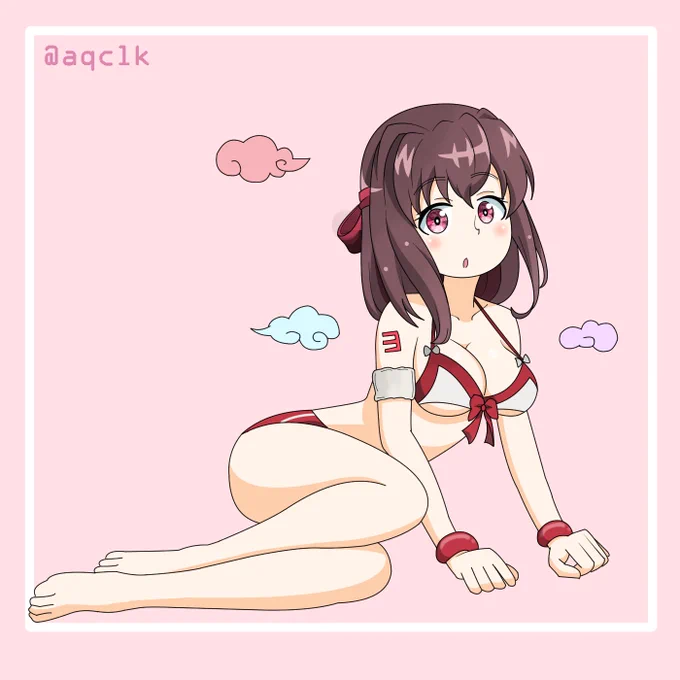 妙子ちゃん完成～! 可愛く描けた『毎年4月は妙子ちゃん描く』って決めていたもので、BC組の誕生日に追いつけず…^^;水着はバレー部要素を取り入れました! 