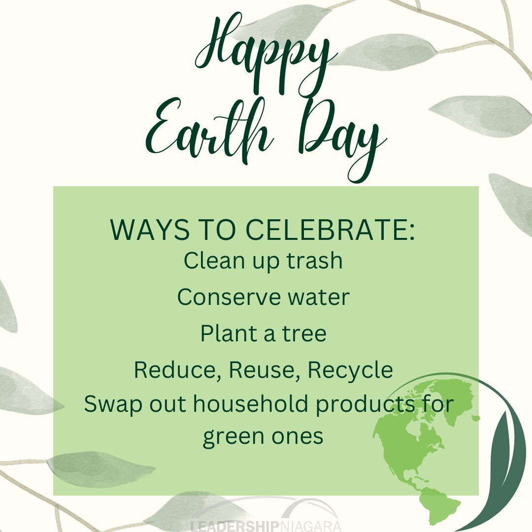Happy Earth Day! Check out our ways to celebrate and help out our home!
.
.
#niagaracounty #webringouttheleaderinyou #leadership #wny #community #niagarafalls #niagara #legacy #impact #earthday2023