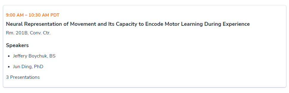 JNeurophysiol's tweet photo. 🎇One day away from the #APSCNSSection symposium on the neural representation of movement and its capacity to encode motor learning during the experience
✅April 23rd in Room 201B from 9:00-10:30 AM PDT
#APS2023 #MeetUsAtTheSummit #JNeurophysiol https://t.co/2yoG200MyW