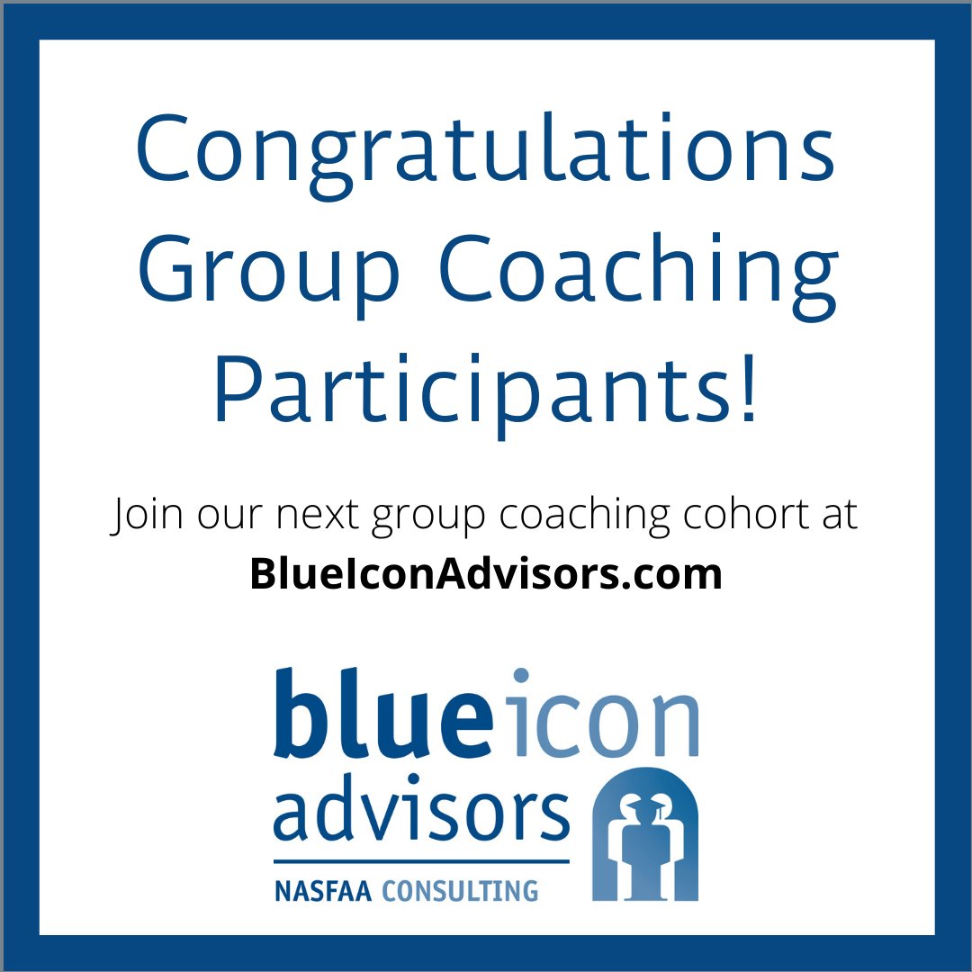 NASFAA_BlueIcon's tweet photo. Congratulations to our most recent cohort of new director group coaching participants! Blue Icon offers group coaching for aspiring directors and P&amp;P development, too. Register for our next cohort today! https://t.co/ITcFfJ19eY https://t.co/ZxHaZNaS85