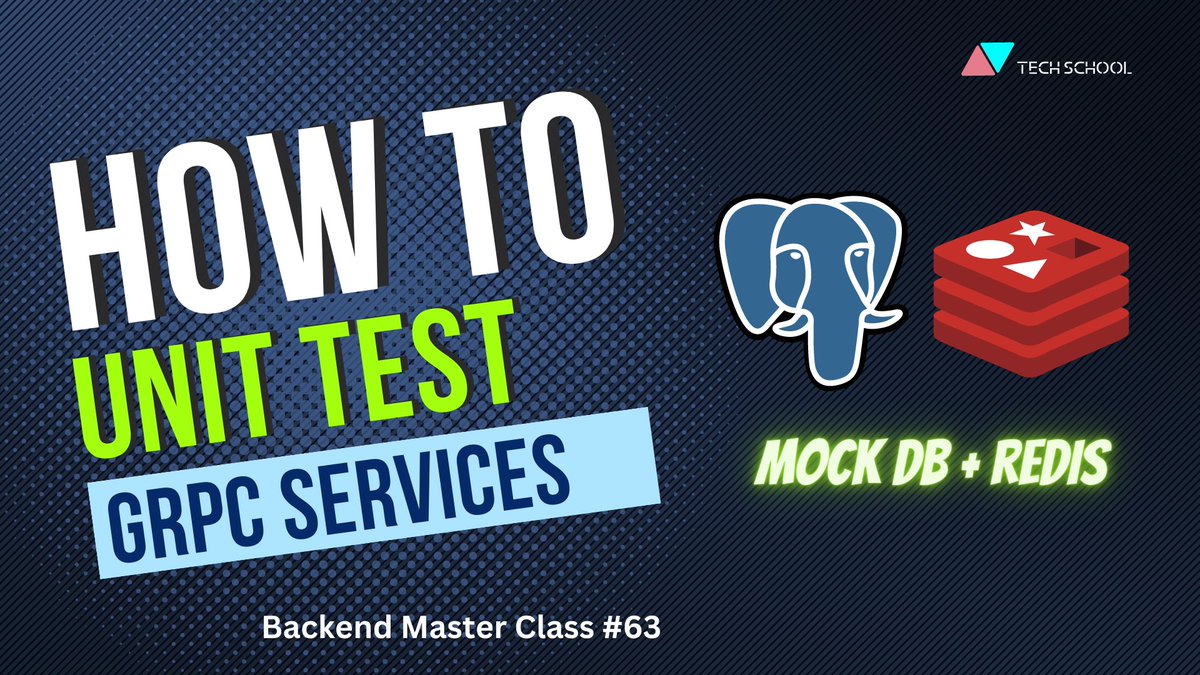 techschoolguru's tweet image. In this video 👉youtu.be/QFxZlKb7W2k we&apos;re going to learn how to write unit tests for a #gRPC service that requires mocking both the #database and #redis in #golang
Full series playlist: bit.ly/backendmaster
Tech School&apos;s home page: bit.ly/m/techschool