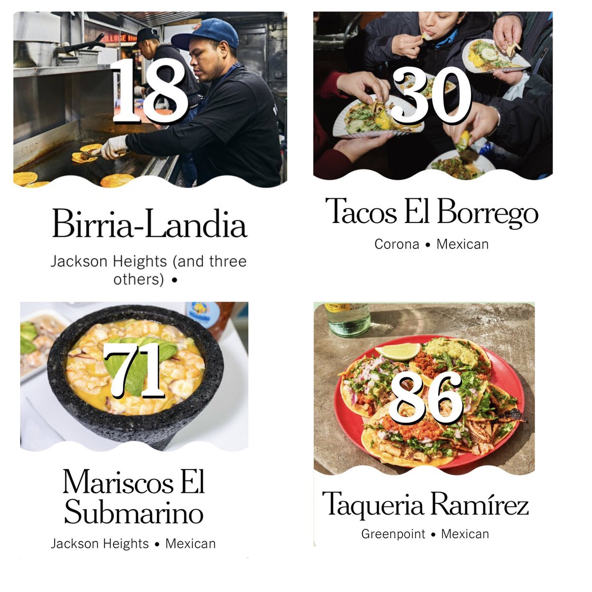 Julián Ventura (@julianventurav) on Twitter photo México en Nueva York:
Los 100 mejores restaurantes de <a href="/pete_wells/">Pete Wells</a> en <a href="/nytimes/">The New York Times</a>: nytimes.com/interactive/20… México en Nueva York:
Los 100 mejores restaurantes de <a href="/pete_wells/">Pete Wells</a> en <a href="/nytimes/">The New York Times</a>: nytimes.com/interactive/20…