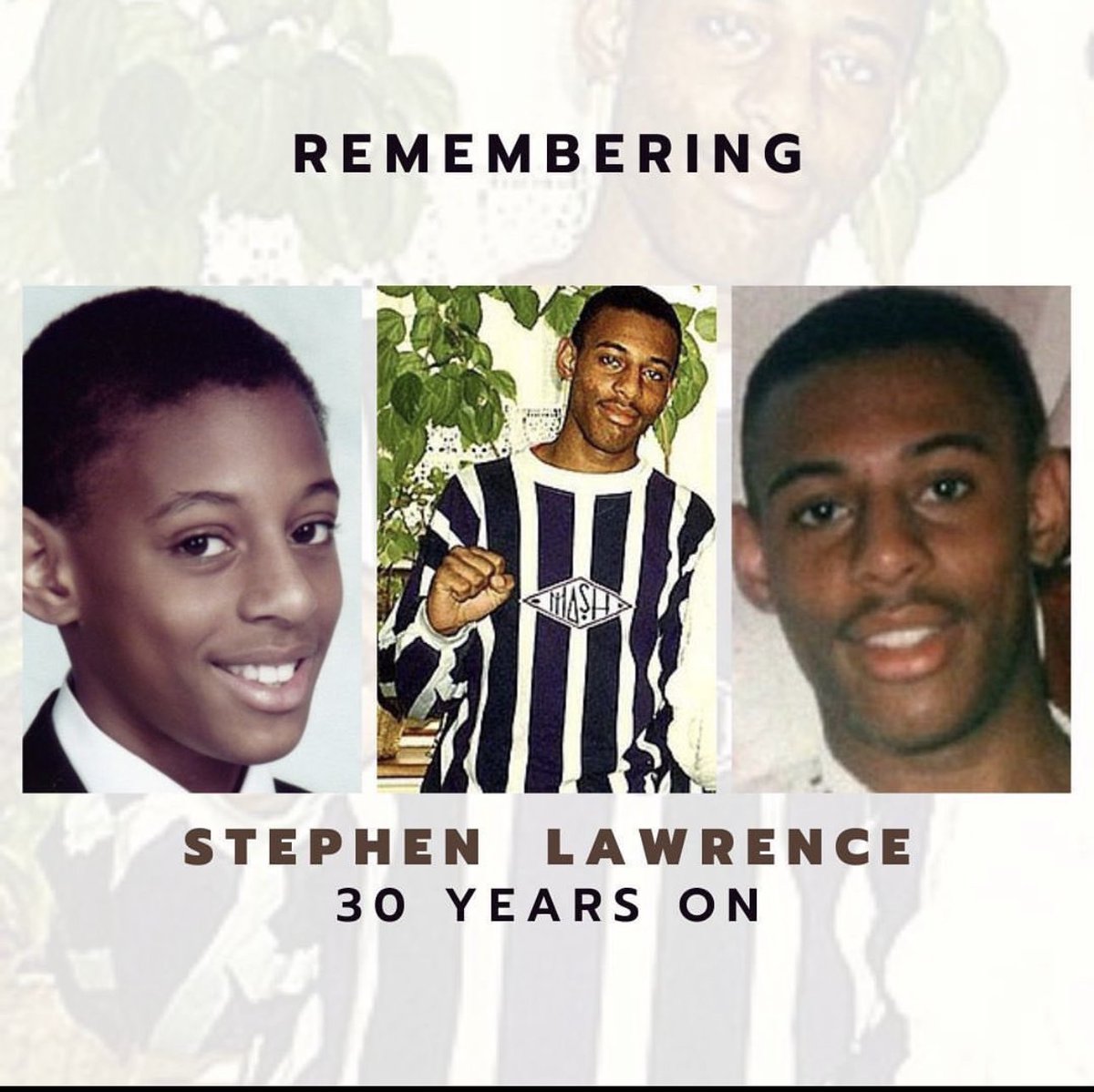 We will never forget!! #SLday #30years #StephenLawrence30 #StephenLawrenceDay 👊🏾🙏🏾💔