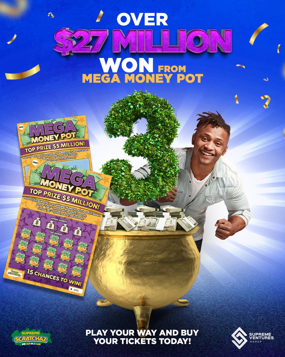 SVLGrp's tweet image. Over $27 Million won from MEGA Money Pot #SupremeScratchaz ! 

Give yourself a chance to join the winnings and buy a Scratchaz now!

#SupremeGames #SVGames#PlayandWinwithSVGames #Scratchaz#ScratchandWin #SupremeScratchaz